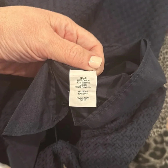 JCREW NAVY BLUE WOVEN TEXTURED COLD SHOULDER DRESS SIDE ZIP - Picture 10 of 10